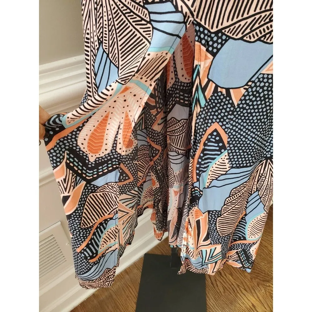 Forever 21 Womens Multicolor Polyester V-Neck Short Sleeve Long Maxi Dress Small - Image 5