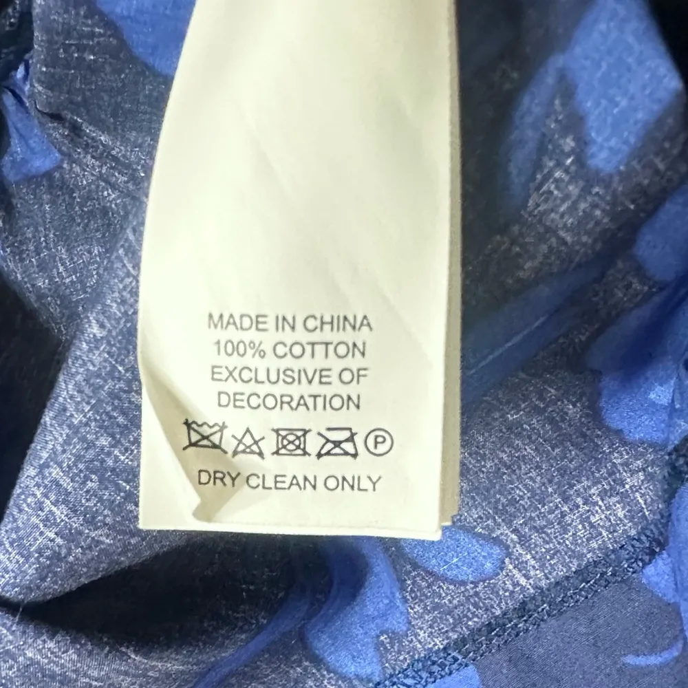 Kate Spade New York Blue Hibiscus Ruffle Neck Sleeveless Cotton Blouse Size 2 - Image 13