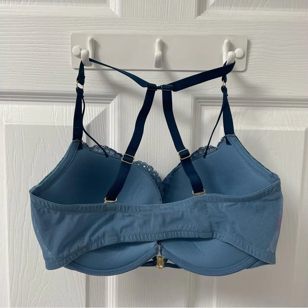 La Senza Sexy Push Up Bra 34D/32DD Blue Ombré Lace convertible racer back - Image 4