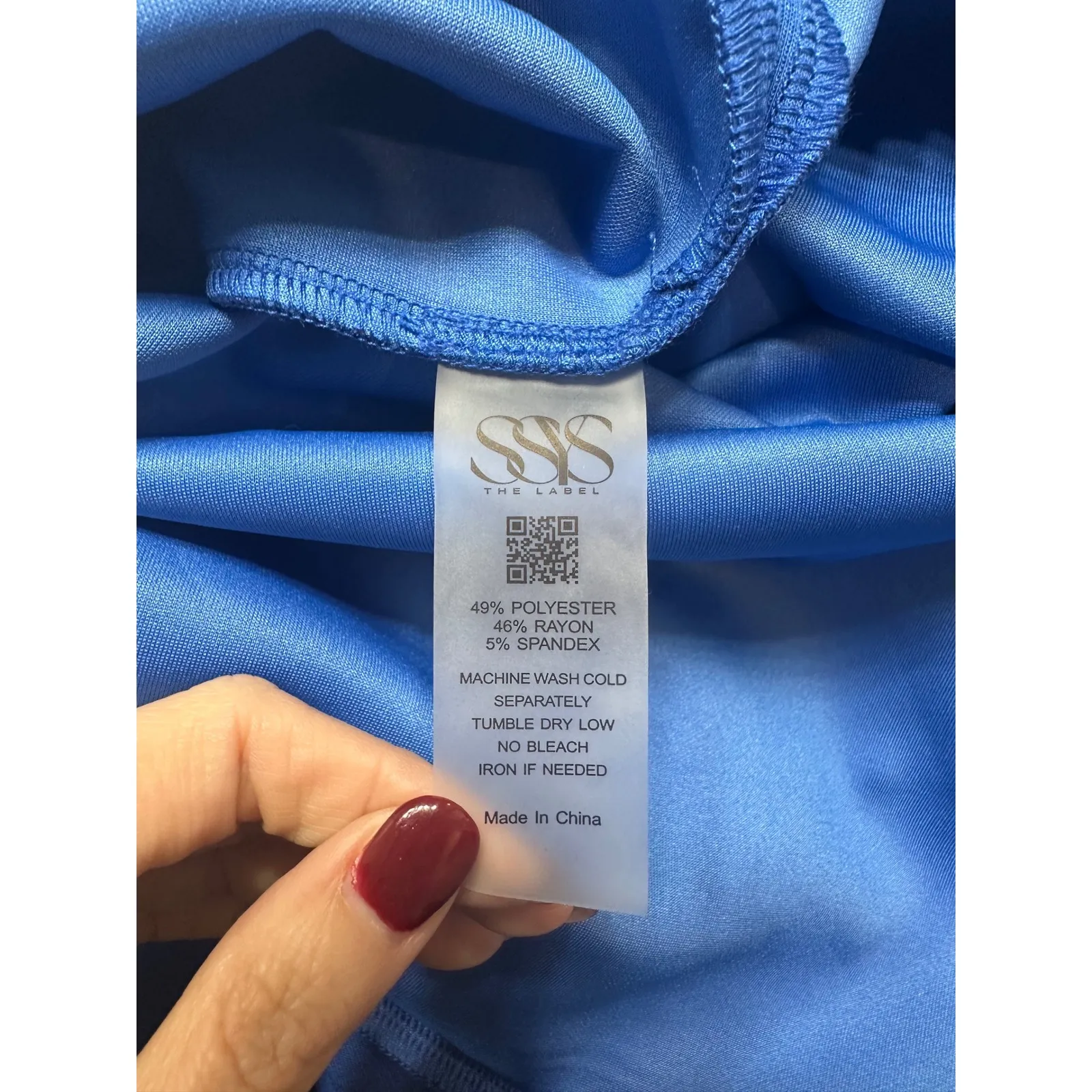 SSYS The Label Piper Air Royal Blue Zip Tunic Top S Short Sleeve Modern Chic - Image 5