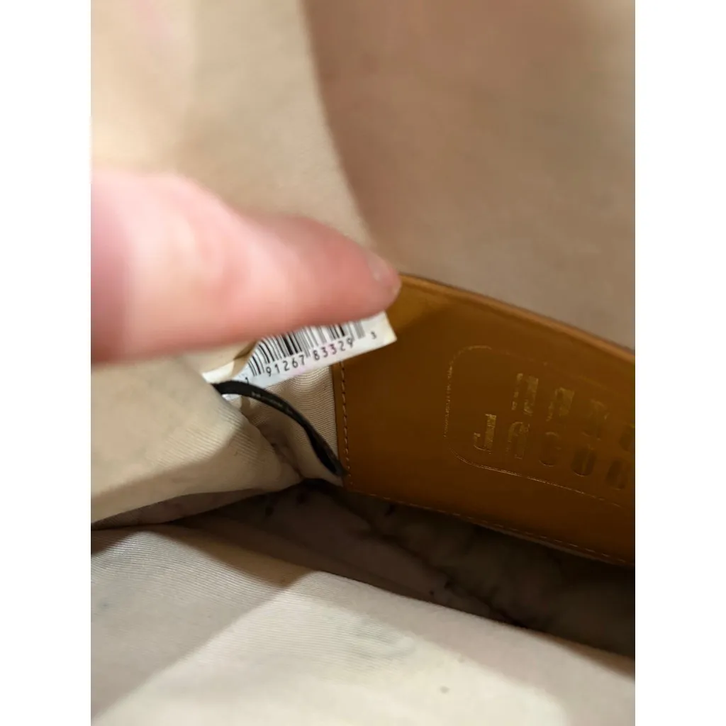 Marc Jacobs Yellow Leather Crossbody Bag Logo Flap Small Messenger Strap flaw - Image 12