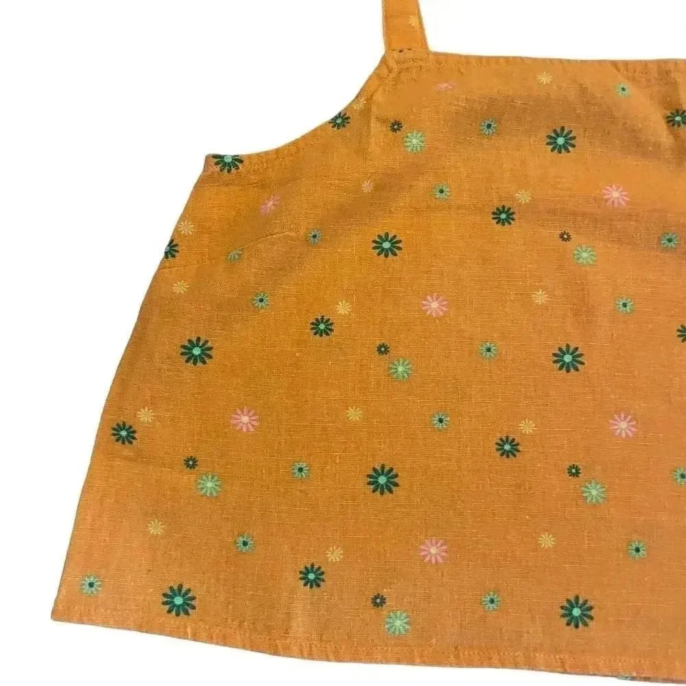 2 for $30 Abound Orange WOVEN CAMI ASTERISK FLORAL:Retro Linen Crop Tank Top XS - Image 5