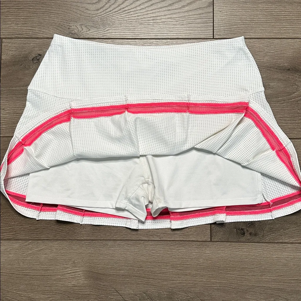 Lucky In Love 13” Micro Tuck Pleat White Pink Mesh Mid Rise Tennis Skirt Skort M Size M - Image 7