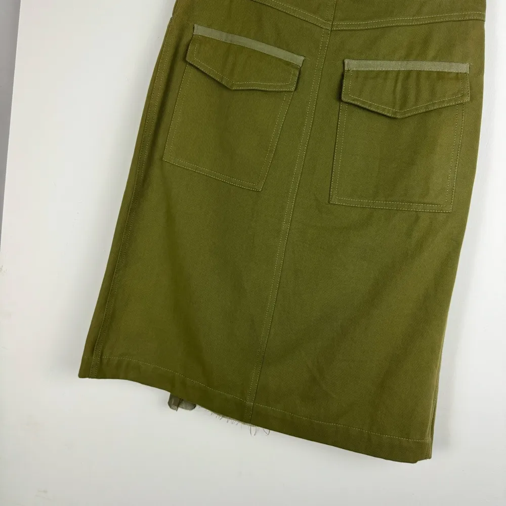 NWT ZARA SRPLS Military Wrap Layered Midi Skirt Sz XS Green - Image 16