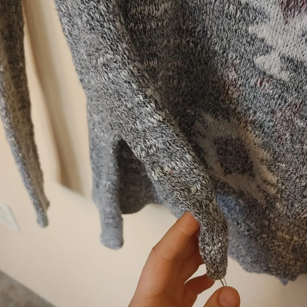 Hollister Size Xs/S Extra Small Stretchy Sweater Abstract Print Geometric Grey - Image 10