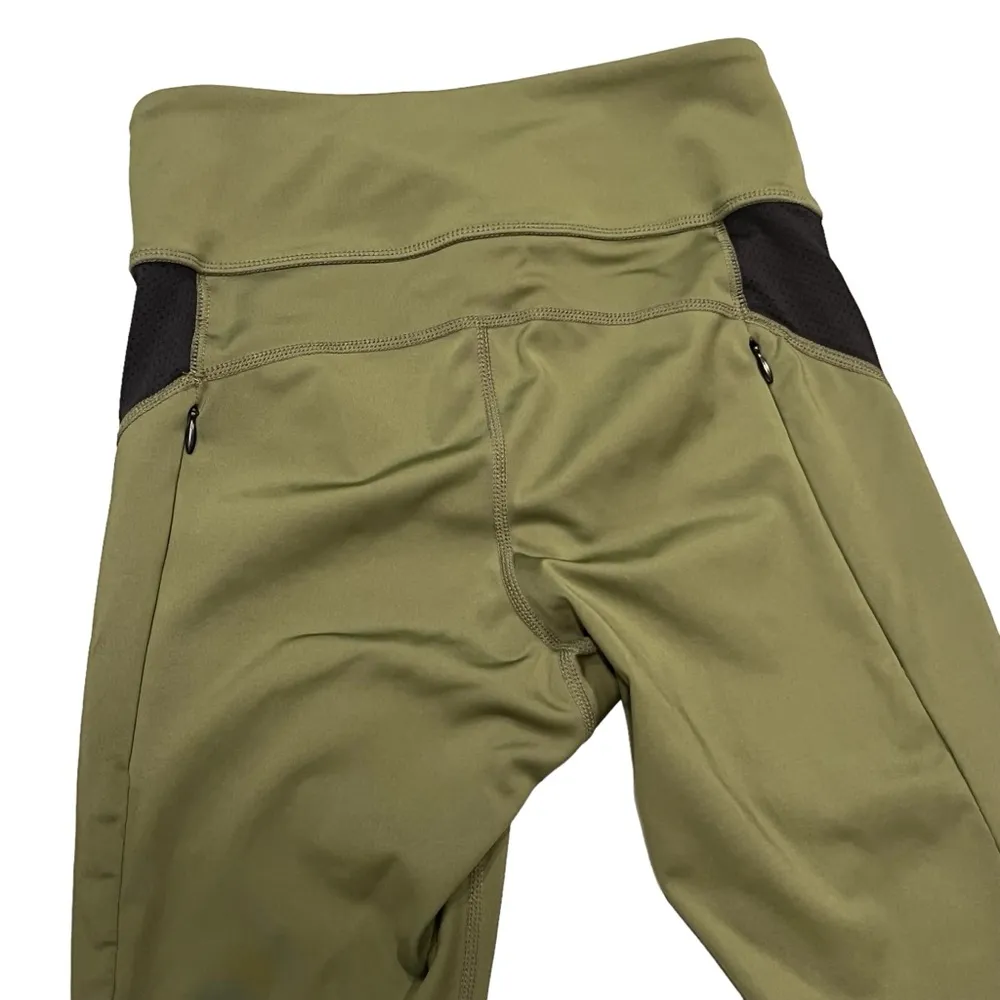 1st Phorm Olive Green & Black Colorblock Mesh Cutout Leggings Pants size XS - Image 5