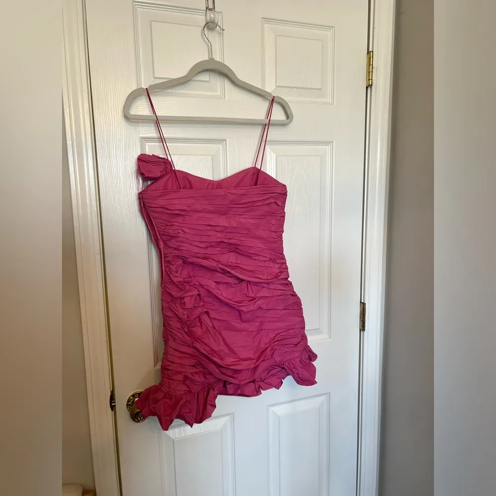 Broken zipper LoveShackFancy Jessilyn Dress in Pomegranate Pink - Image 8