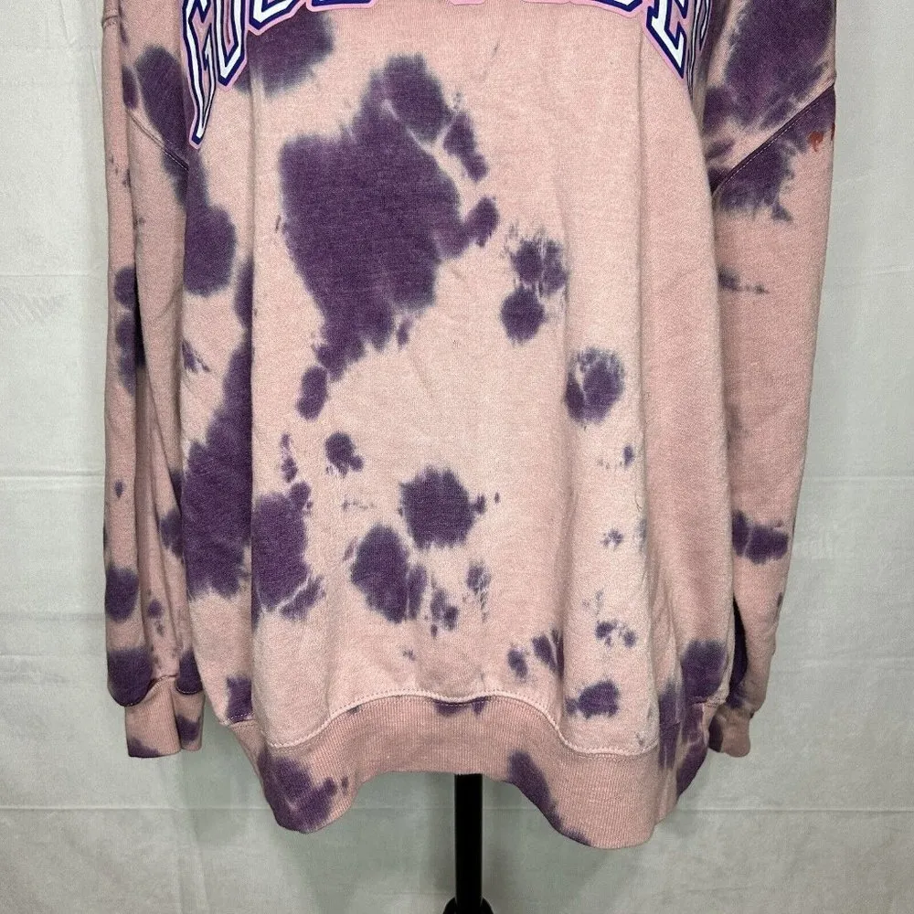 Mighty Fine Good Vibes Pink Purple Tie Dye Crew neck Sweatshirt Sz L - Image 4