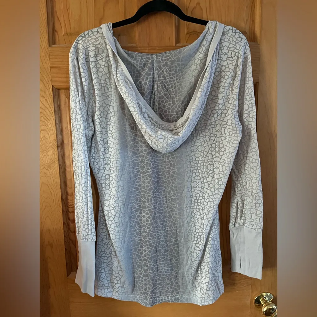 Calvin Klein Performance grey sheer workout hoodie with thumbholes size xl Gray - Image 2