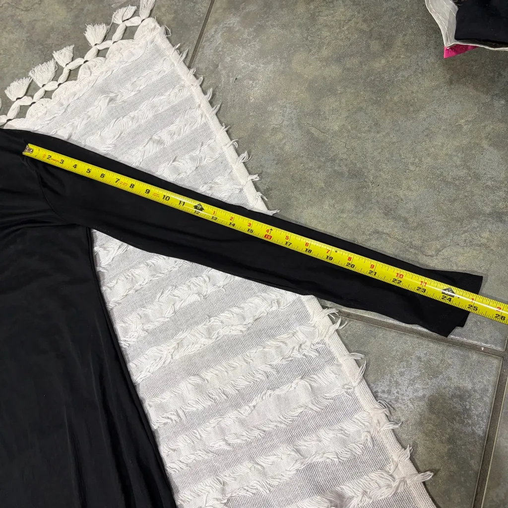 GOOD AMERICAN Mesh Maxi Black Dress Women's Sz 5 Thumbhole Sexy Grunge - Image 11