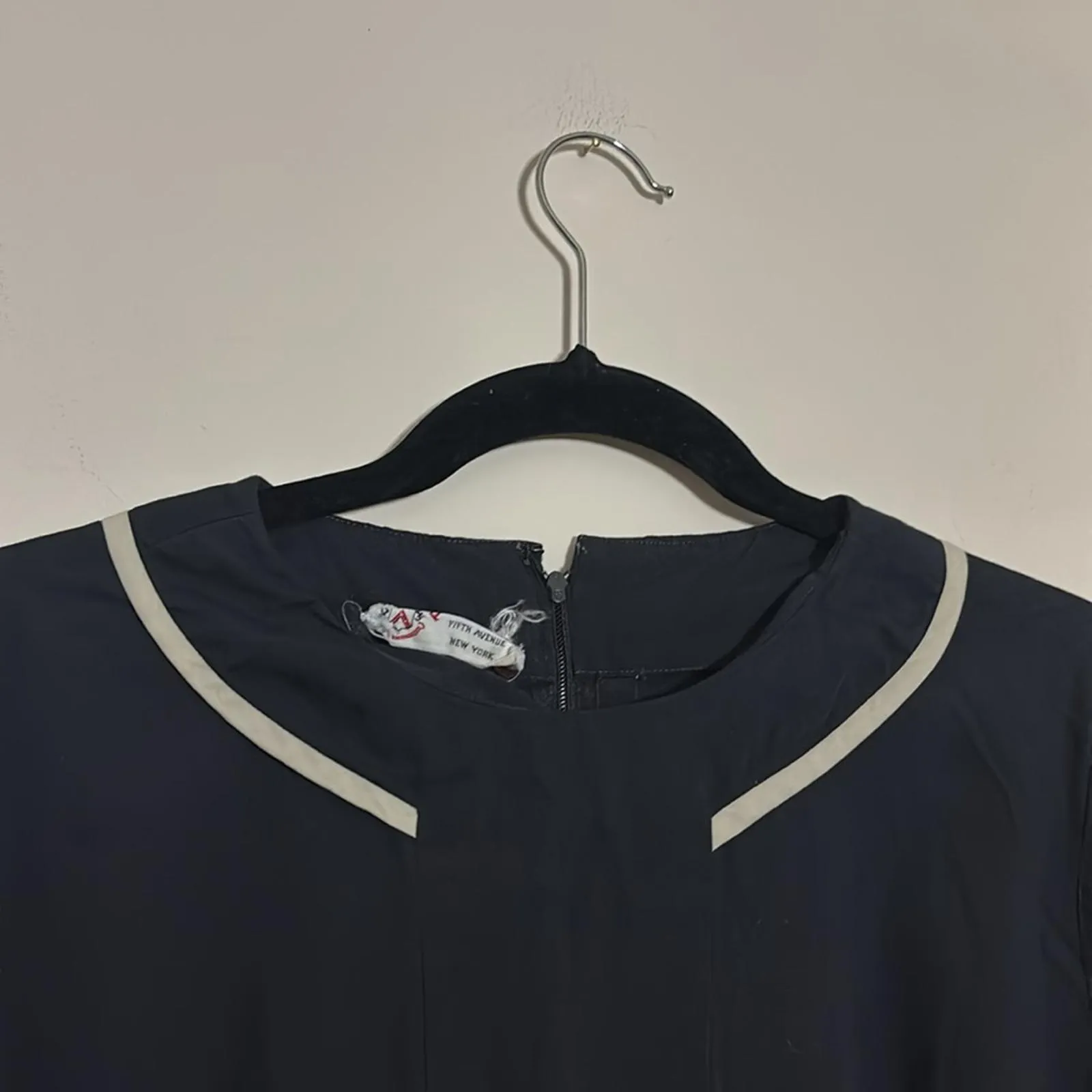 ✅Vintage Peck & Peck Black Short Sleeve Tea Dress Pleated Skirt 50s Feminine - Image 2