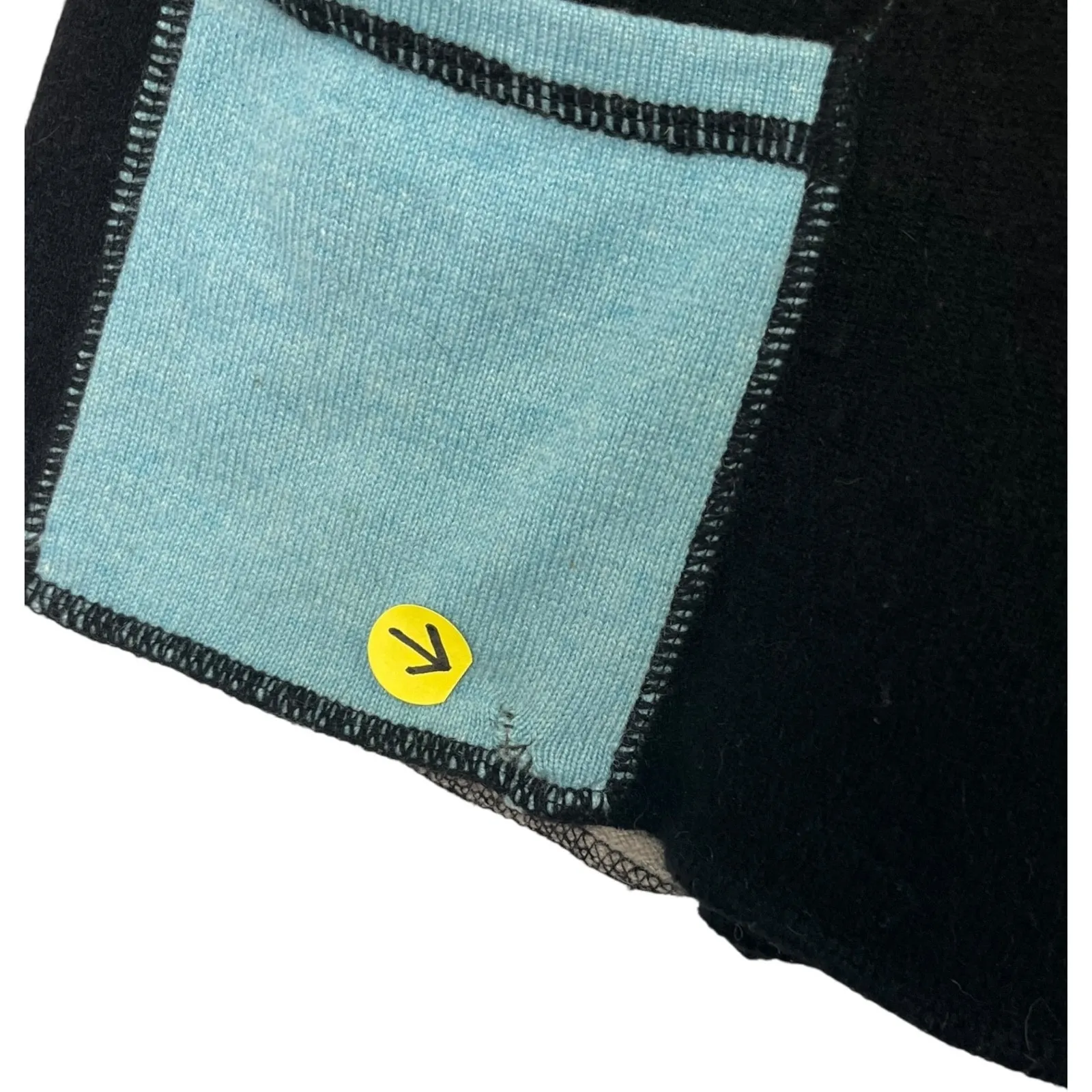 Cashmere Cardigan Sweater Womens Small Gray Colorblock Retro Vintage Inspired - Image 4