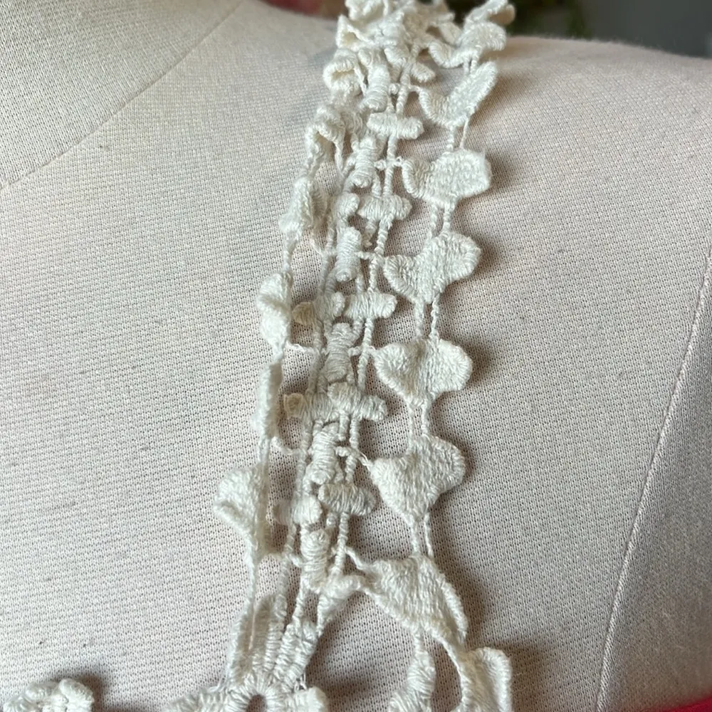 Rimantic Lace Crochet Pink Knit Tank Flowy Womens Small - Image 8