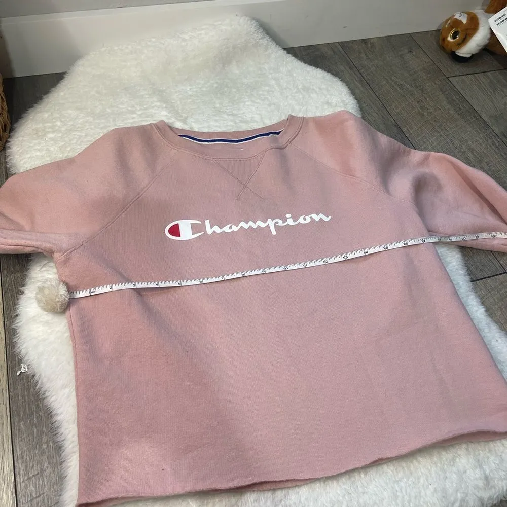 Pink Cropped Champion Sweatshirt Crew - Image 3