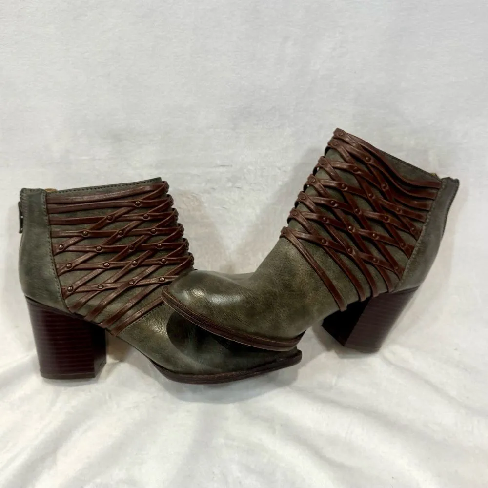 Eurosoft by Sofft gray and coffee brown round toe western boot size 6 NWOB - Image 3