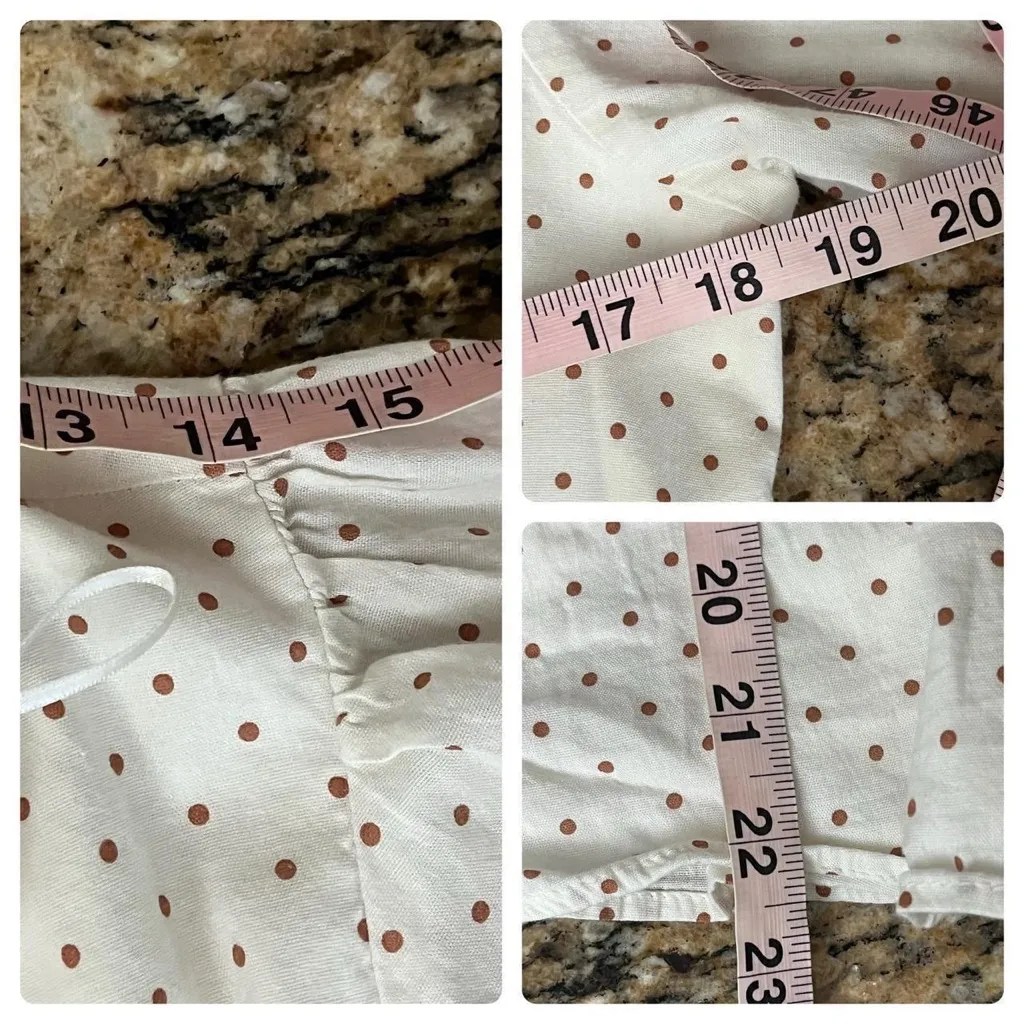 Lauren Conrad LC Women’s White Polka Dot Ruffle Blouse Size S Coquette Retro - Image 6