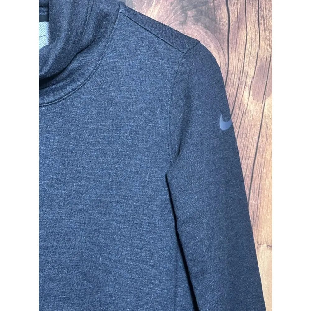 Nike Dri Fit Sweatshirt Women Small Blue Turtle Neck Sweater Gym Top Navy - Image 3