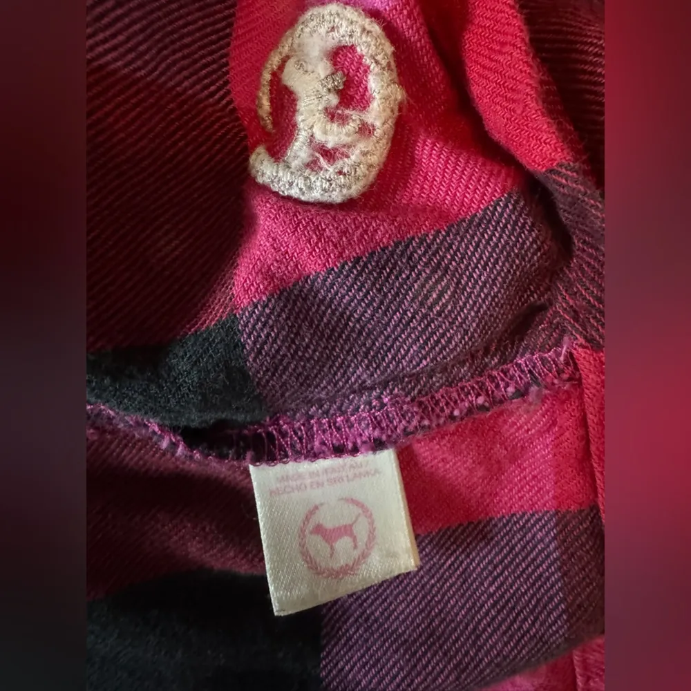 Victoria’s Secret PINK 100% Cotton Y2K Red/Black Plaid Shirt S Large F2 - Image 12