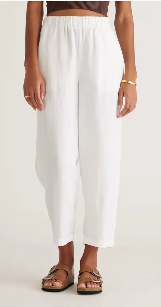 Quince women’s 100% European Linen Pants lightweight white Size S NWOT - Image 1