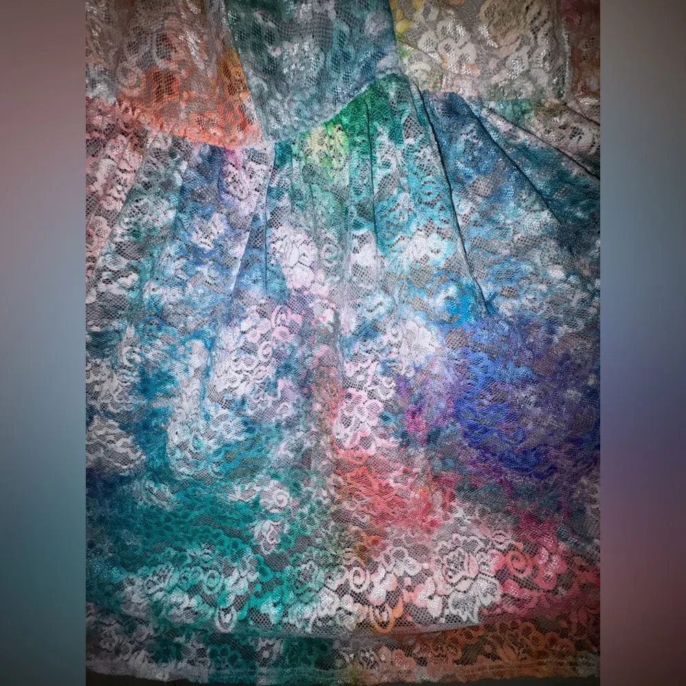 Torrid Curve Women’s Floral Rainbow Tie Dye Lace Babydoll Lingerie Size 1x - Image 6