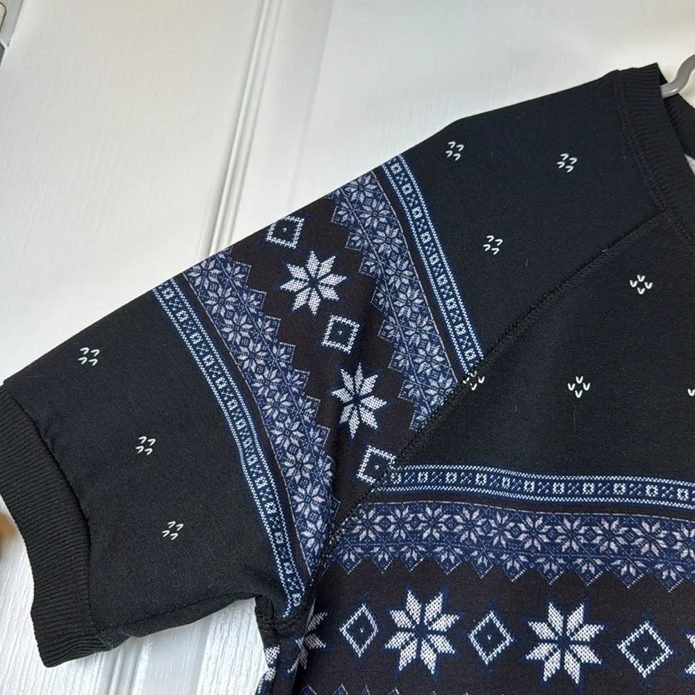 Lularoe Jane S/S Black Snowflakes Blouse  Shirt Sweater Size Small EUC #5667 - Image 2