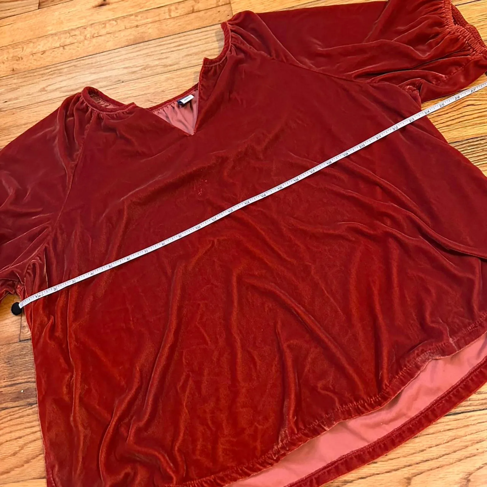 Copper red velvet top v - Image 4