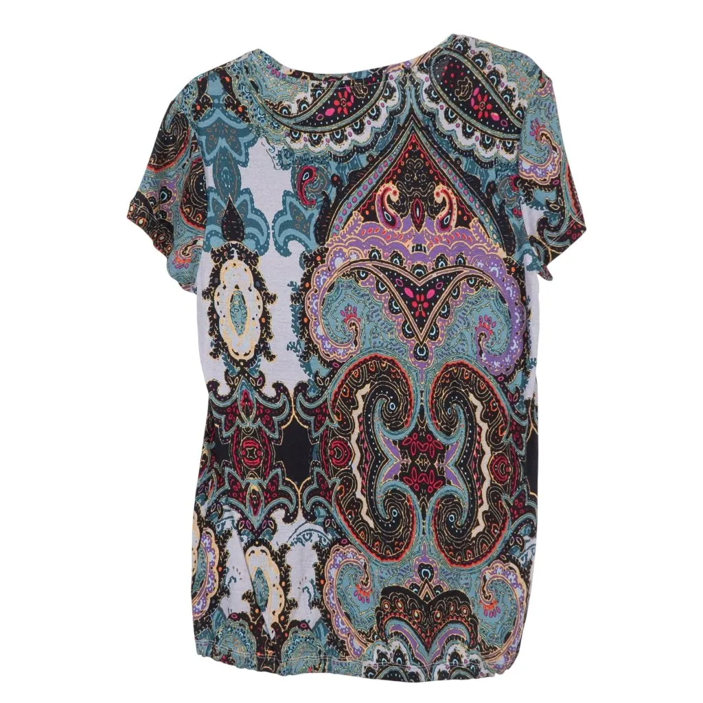 Daisy Fuentes Paisley Shirt XL Womens Short Sleeve Multicolor My Favorite T - Image 6