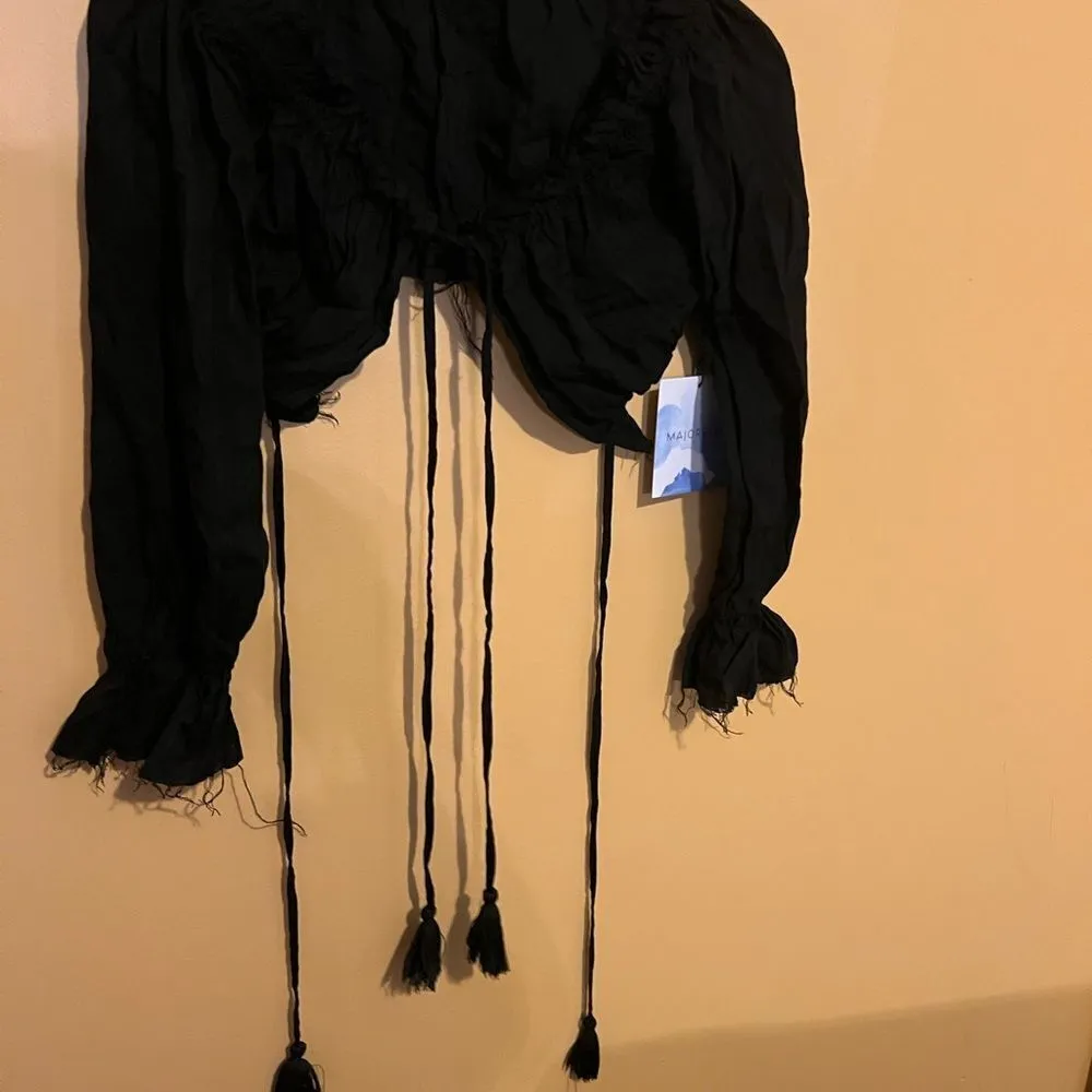 NWT Majorelle black crop top small - Image 9