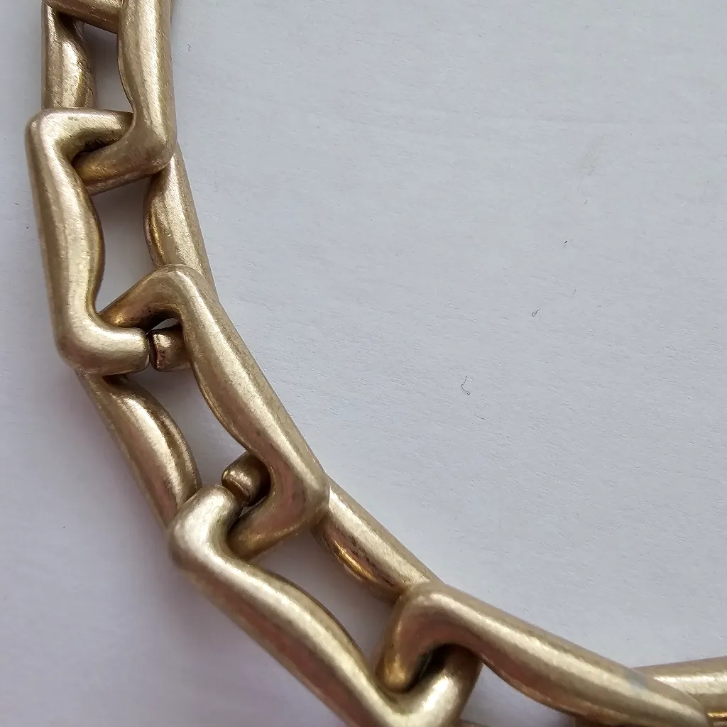 Gold Tone Metal Thick Chain Link Necklace - Image 4