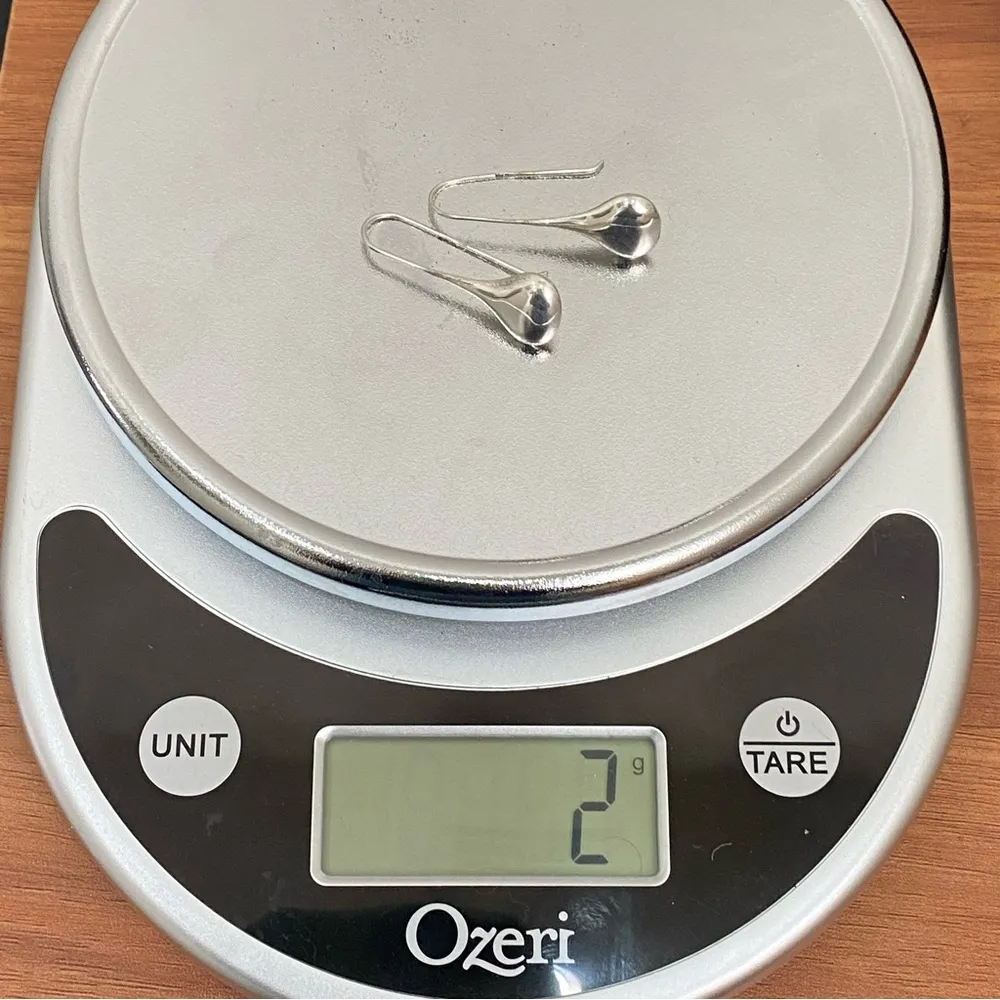 Modernist Sterling Silver 925 Signed Drop Hook Unique Earrings 2g. - Image 9