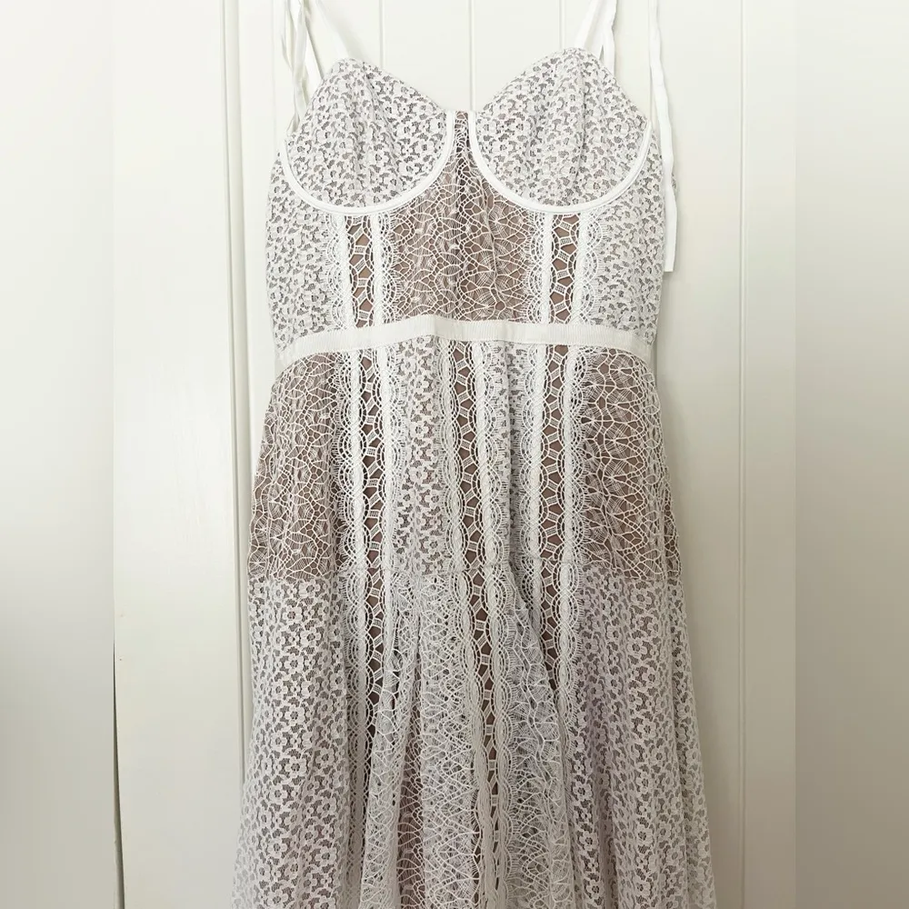 NWT Self-Portrait Lace Panel Midi Dress - Image 5