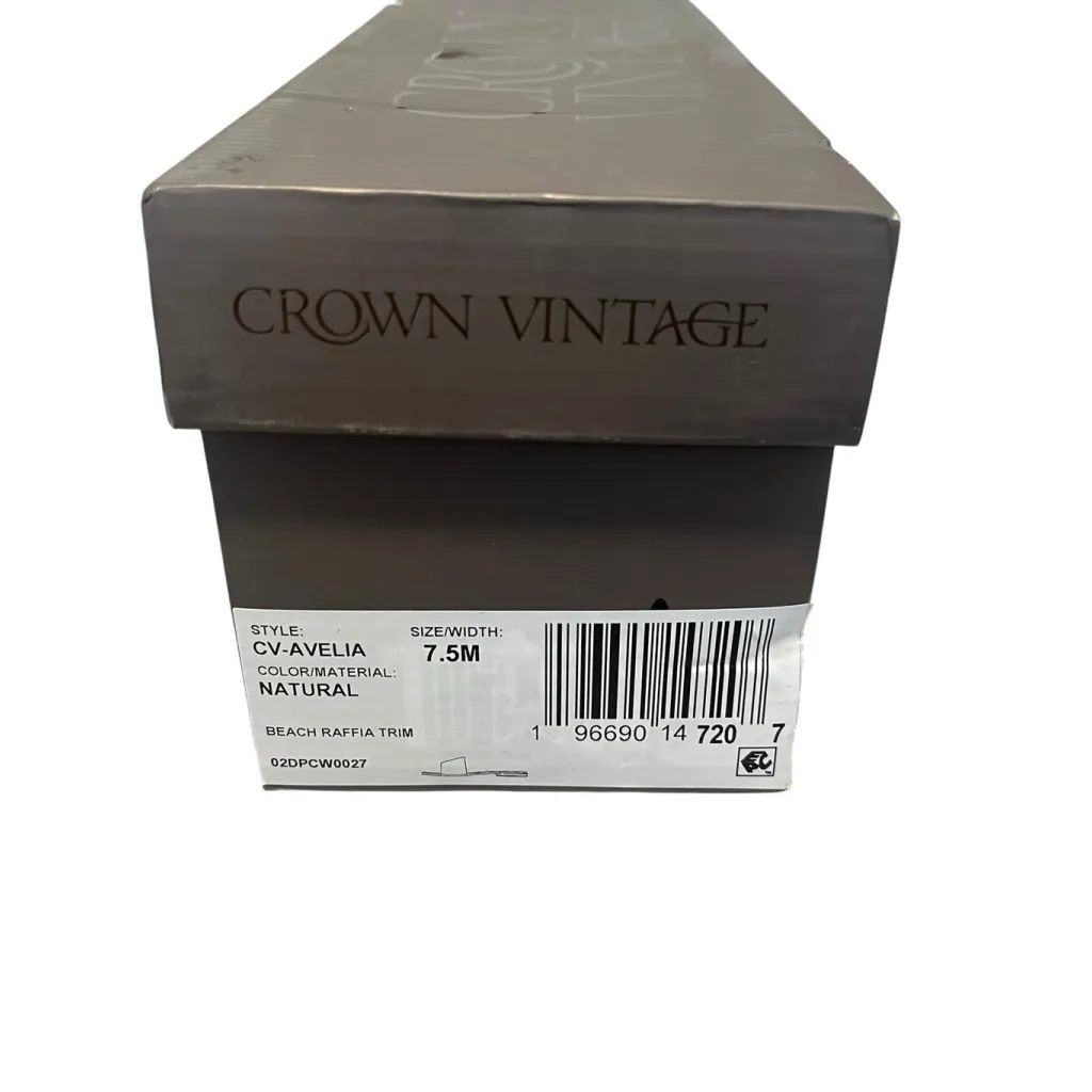 Crown Vintage Avelia Slide Sandal Women's Size 7.5 M Tan Wicker Comfort Shoe NIB Brown - Image 7