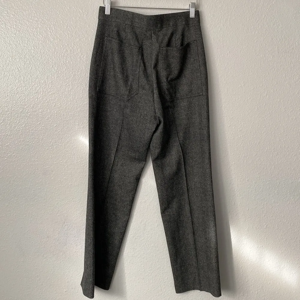 MaxMara 4 Womens Grey and Black Wool Trousers Dress Pants - Image 8