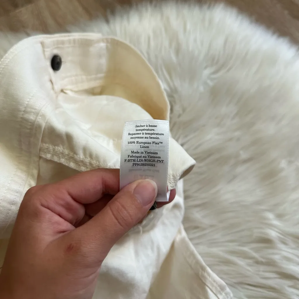 EVERLANE The Linen Way High Drape Pant In Bone - Image 9