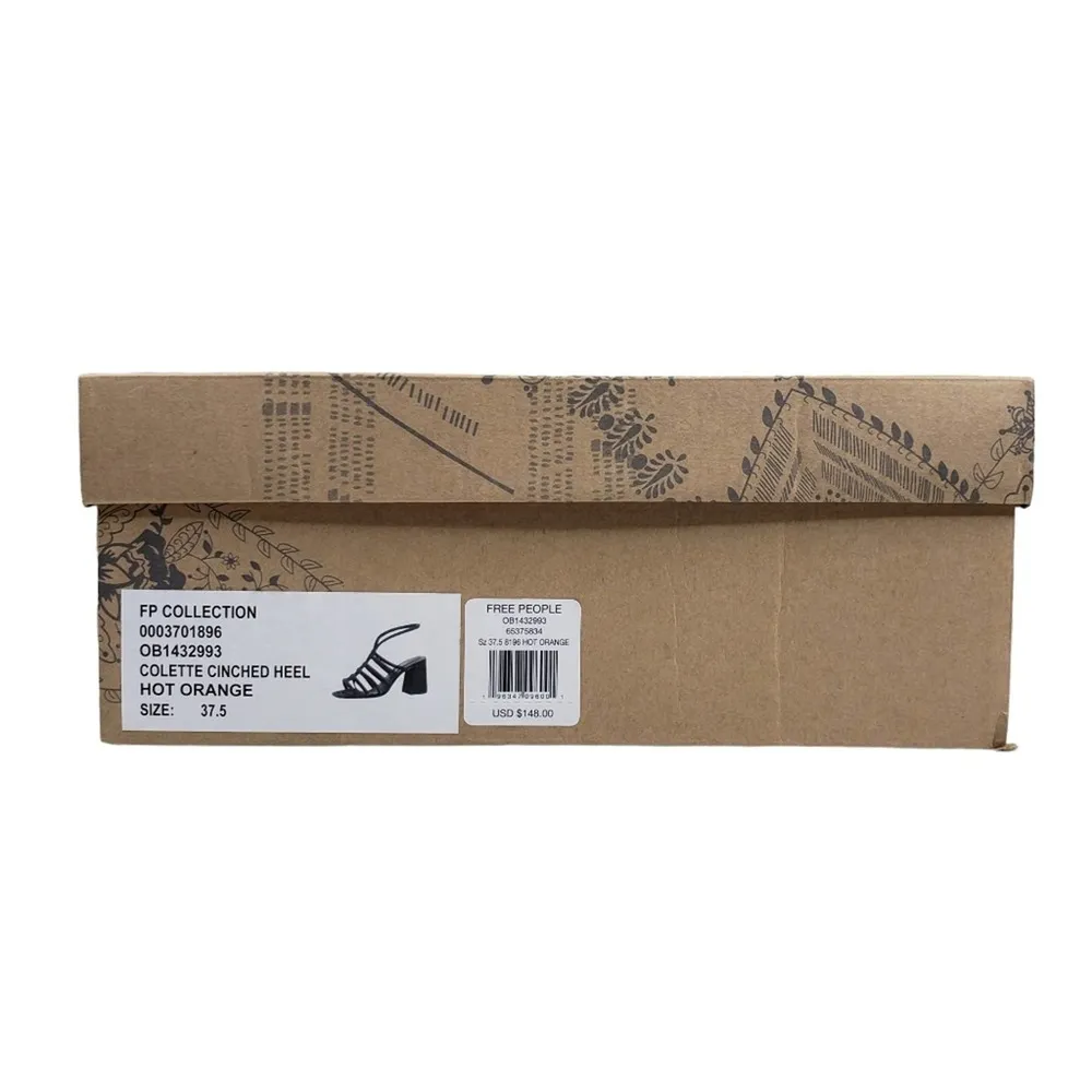 Free People Womens 7.5 Colette Leather Sandal in Hot Orange NEW - Image 11