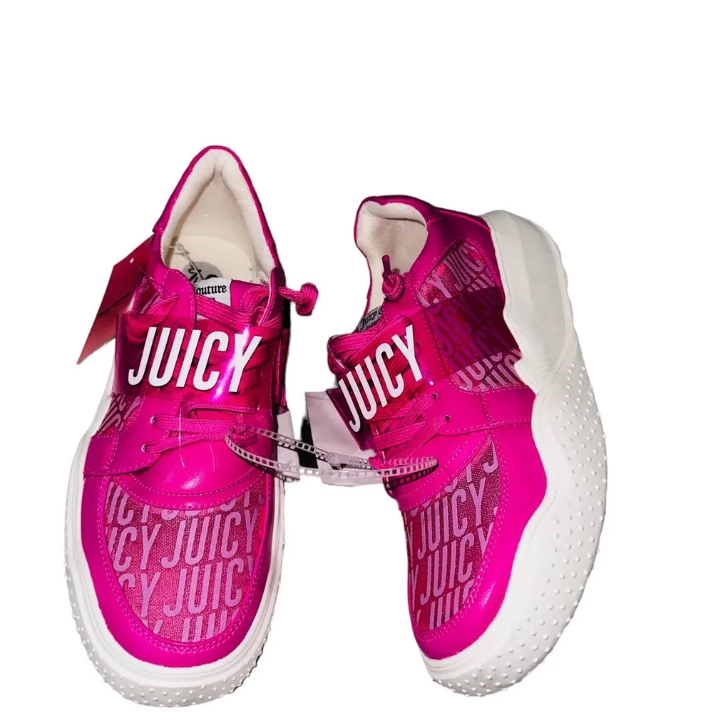 NWT JUICY COUTURE Women's Dyanna Sneakers In Bright Pink - Image 6