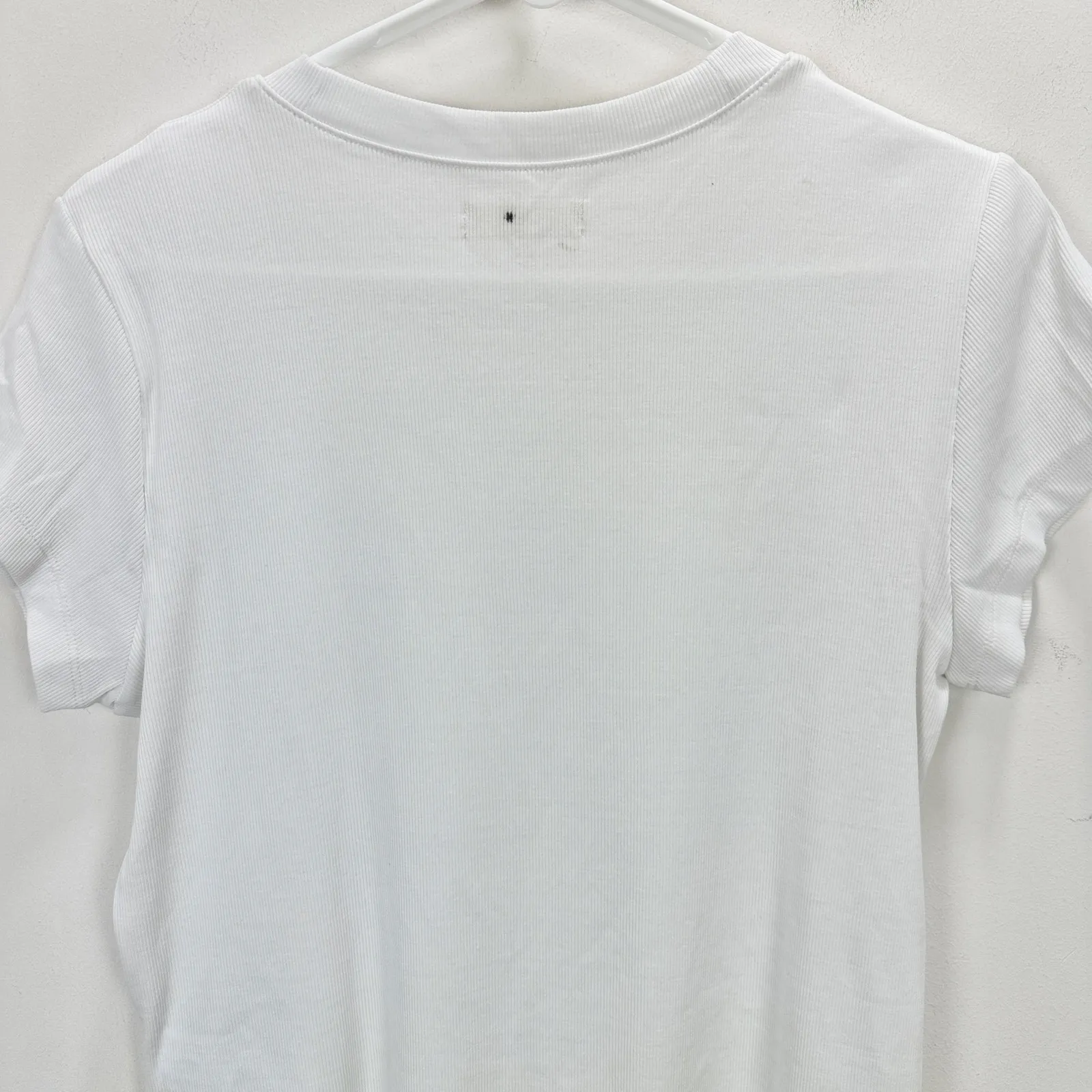 Madewell Supima Rib Tee Shirt Crewneck Basics Stretch Minimalist White L NWT - Image 10