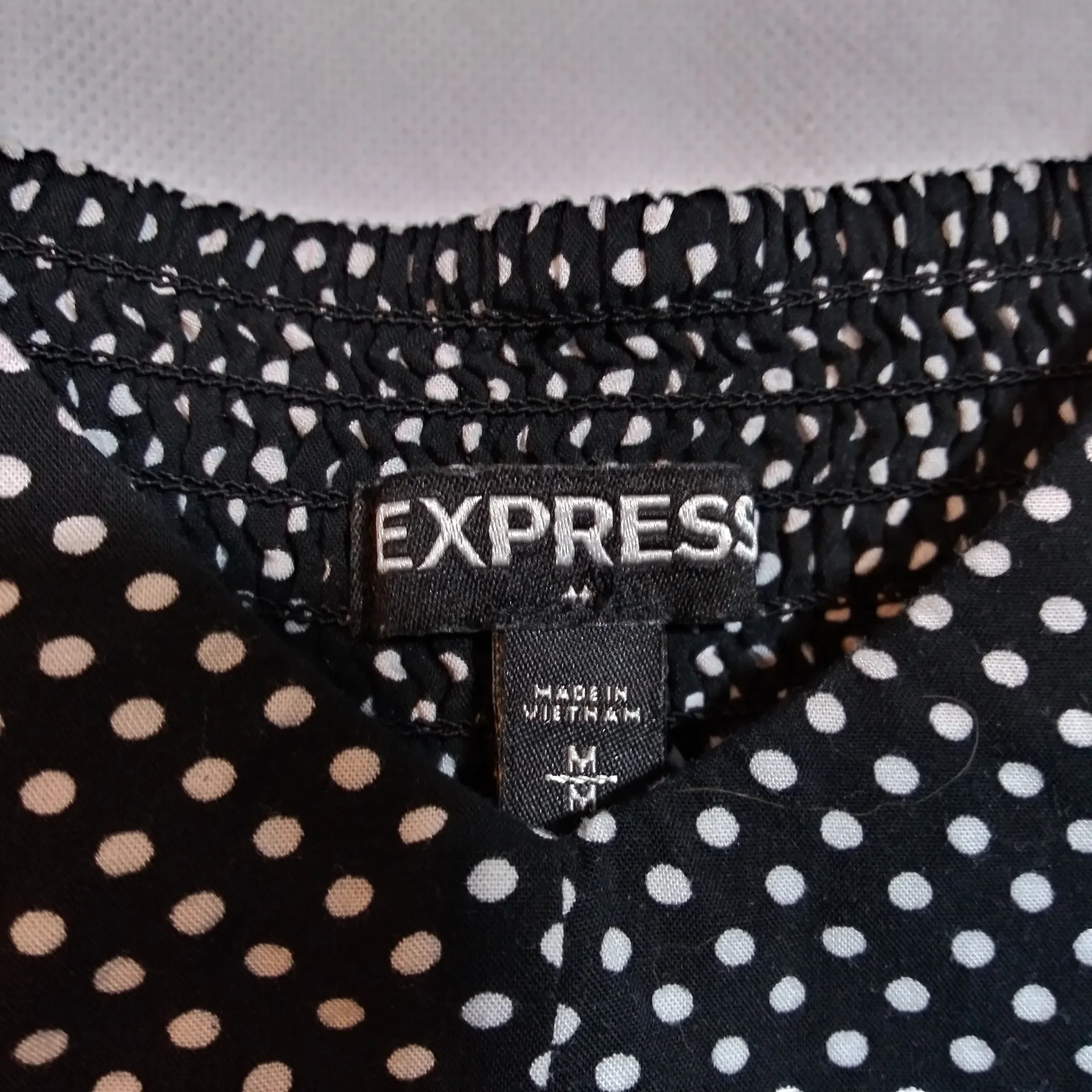 Express Black and White Polka Dot Mini Sweetheart Neck Dress Size M - Image 4