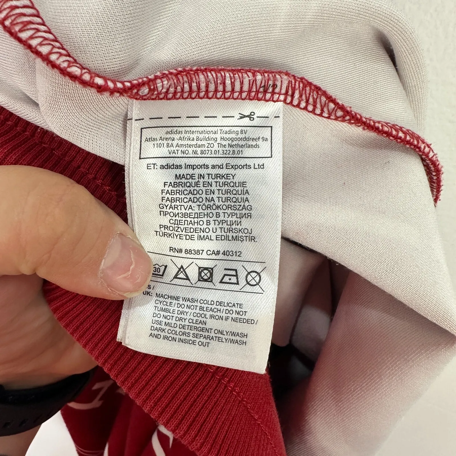 Adidas x Pharrell Williams Skirt L Red Flare Logo Print Y2K Streetwear Tennis‎ - Image 9