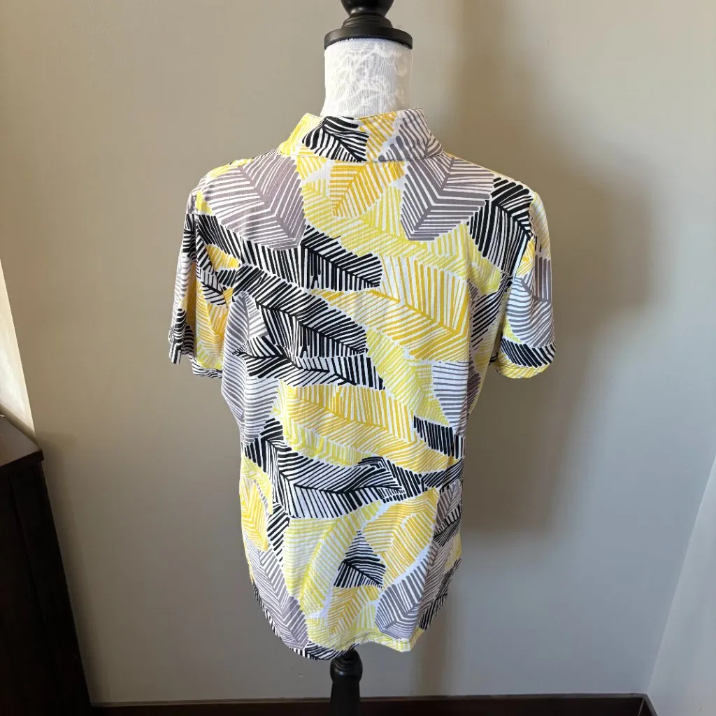 IBKUL Womens Golf Top Athletic UPF 50+ Yellow Short Sleeve Tennis Xlarge Size XL - Image 3