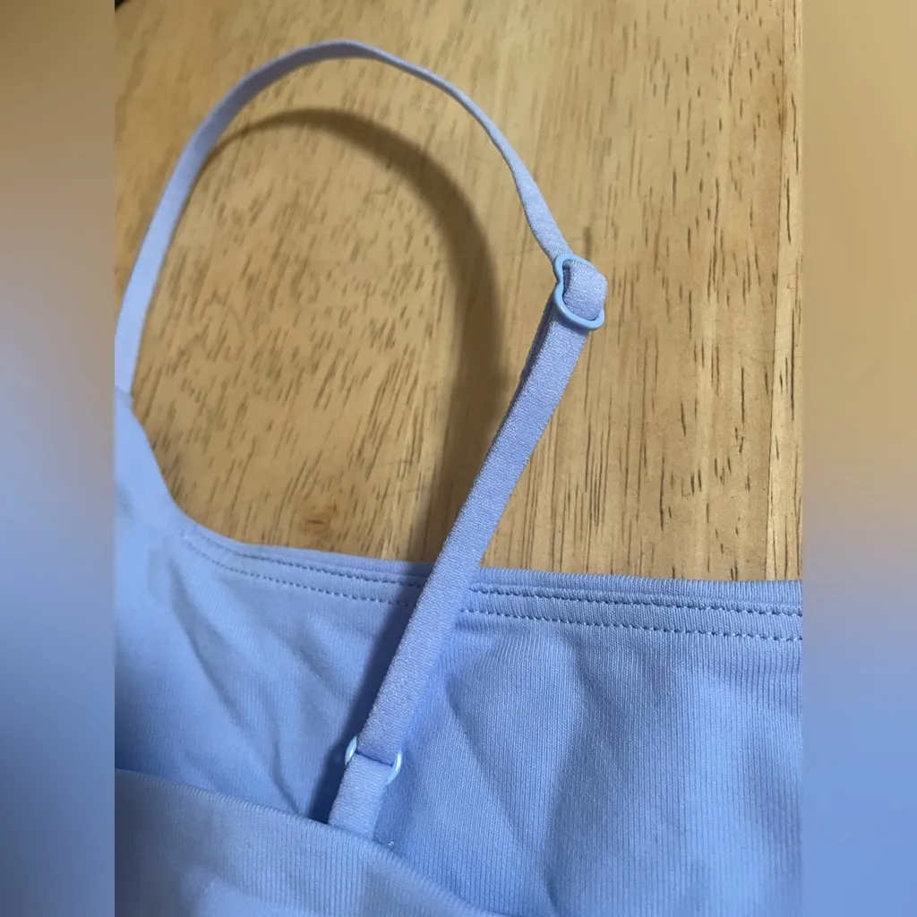 NWT Aritzia Original Contour Cami Blue Thong Bodysuit, Adjustable Straps; S - Image 7