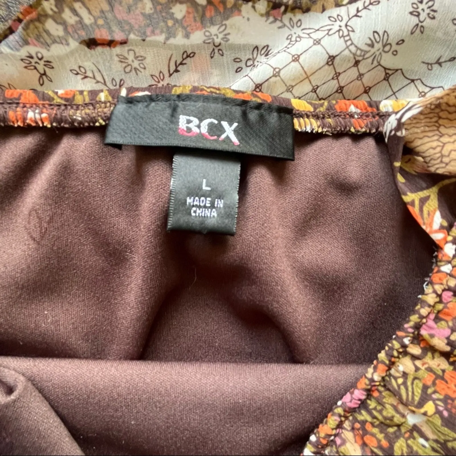 BCX NWT!  Brown Patterned Dress Size - Image 6