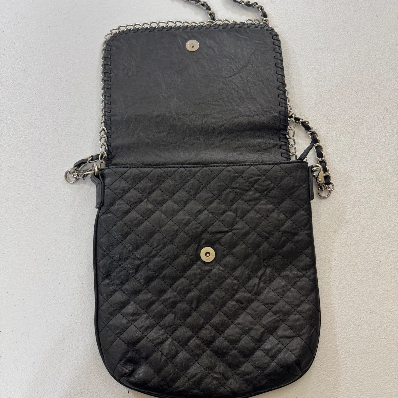 Y2K Marc New York Andrew Marc Black Quilted Chain Crossbody Shoulder‎ Bag - Image 4