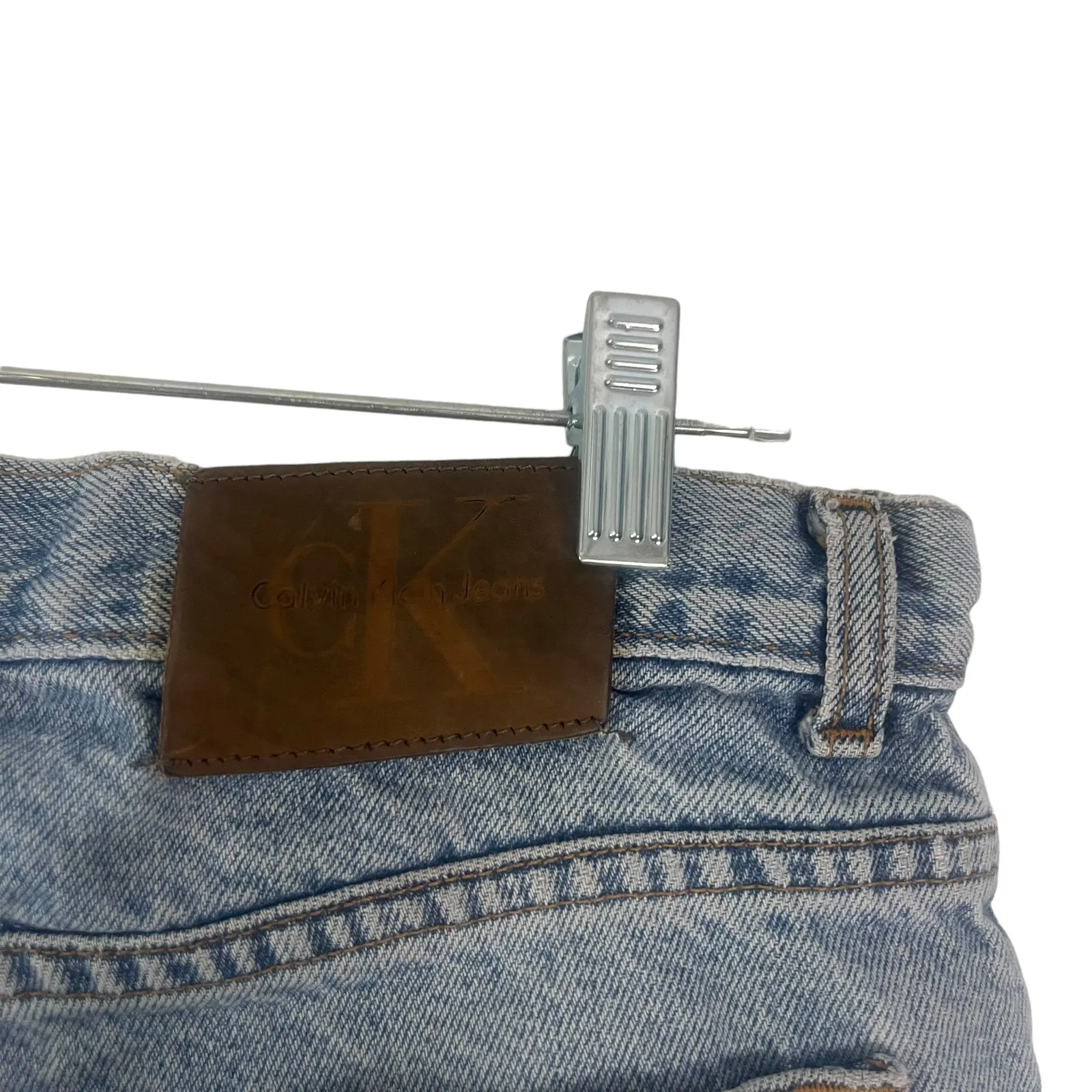 CK‎ Calvin Klein Vintage 90s Women's Plus Size 34 Baggy Light Wash Mom Jeans Blue - Image 8