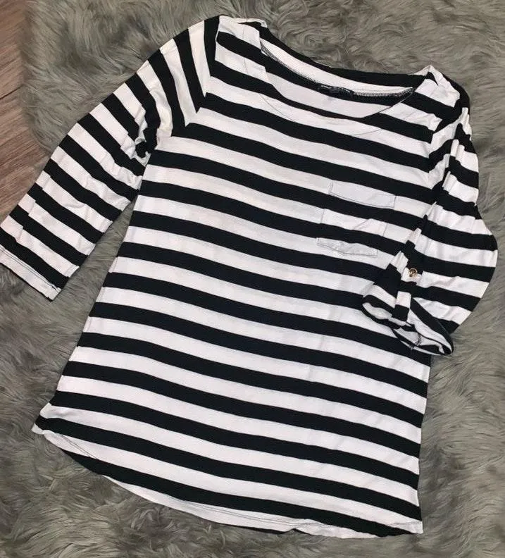 Cable & Gauge Black And White Striped Top - Image 3