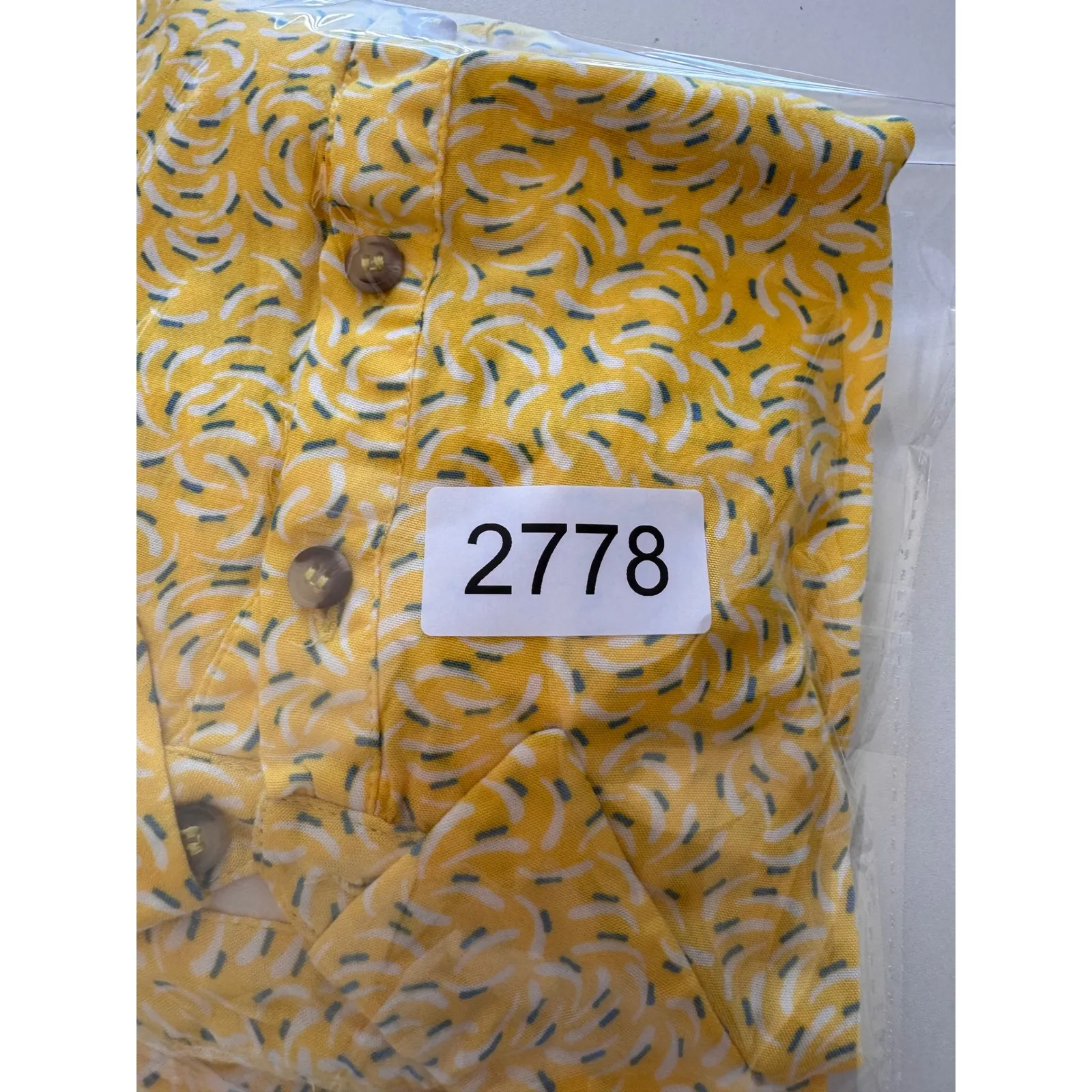 Maeve Anthropologie Yellow Abstract Print Button Up Blouse Size 2 Career‎ Artsy - Image 7