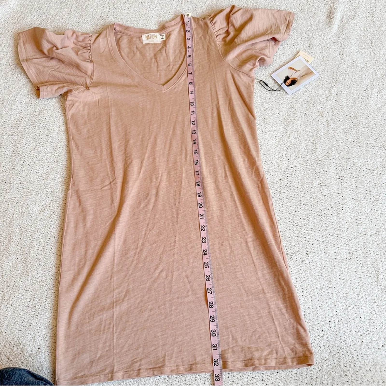 Nation LTD Mallory Flutter Sleeve T Shirt Dress Light Pink NEW - Image 8