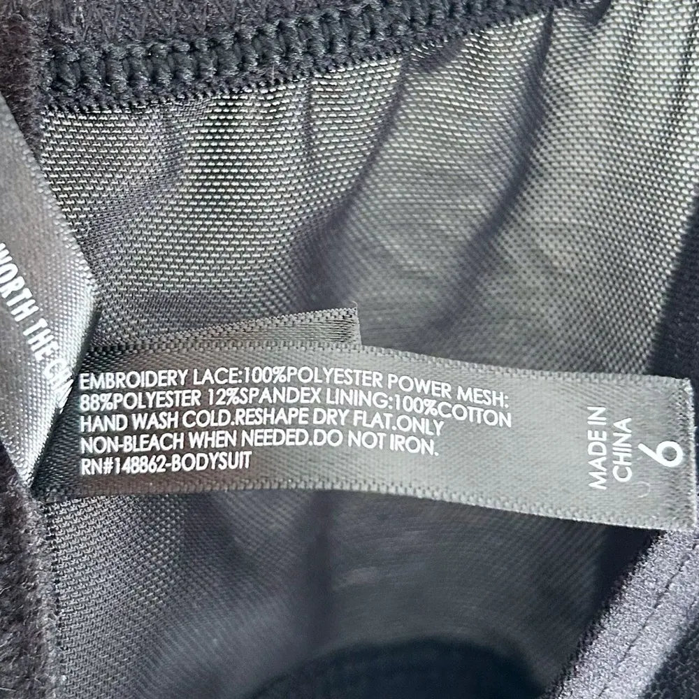 Torrid Embroidered Flames Black Unlined Underwire Bodysuit Sz 6 - Image 6