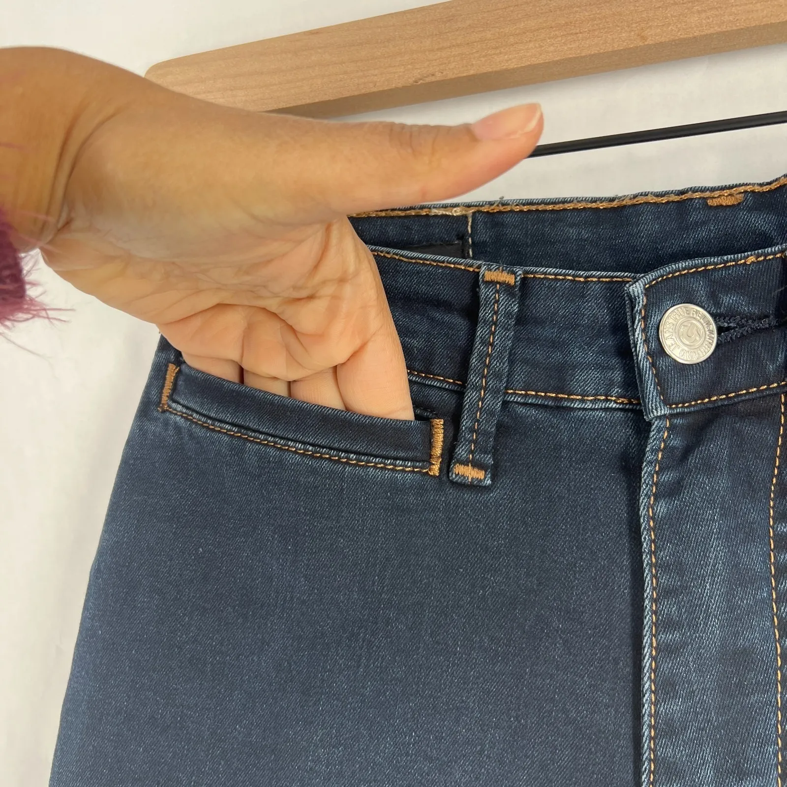 True Religion FEY Flare Jeans Womens 27 Blue Denim High Rise All Day Modern - Image 4