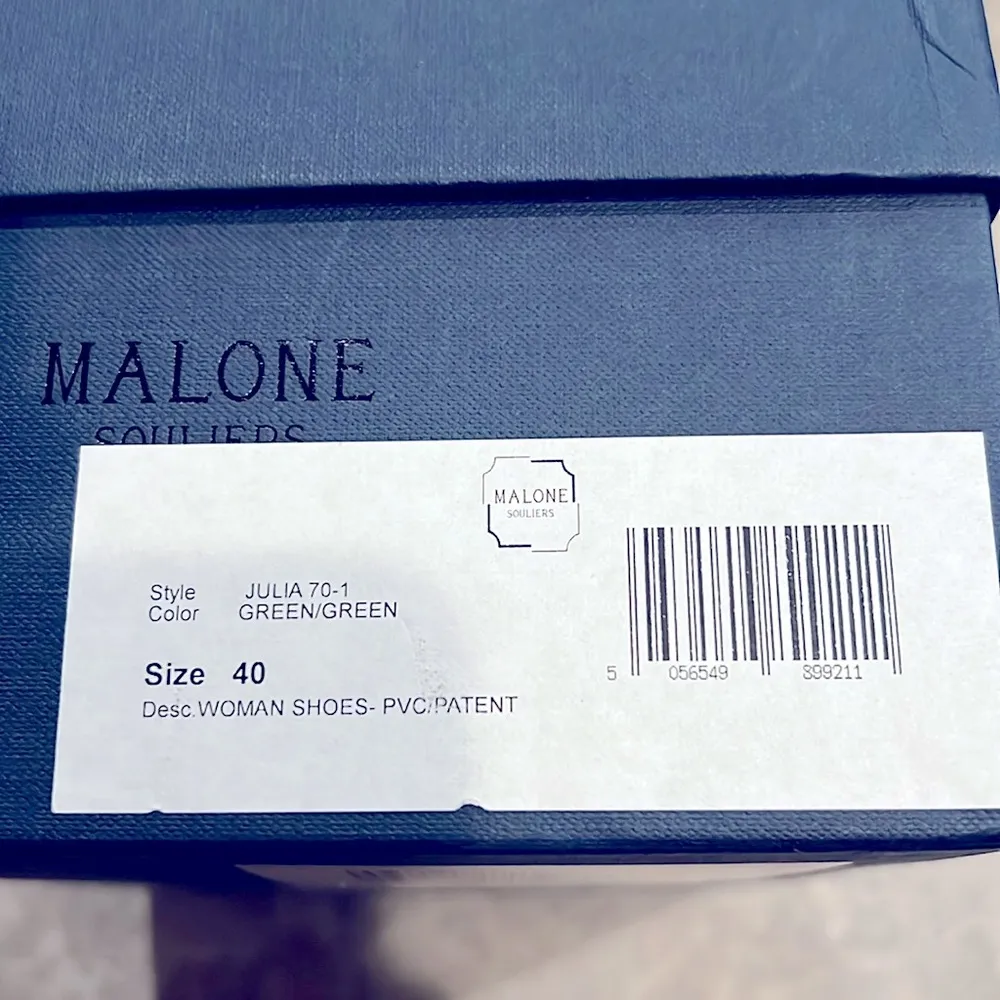 Malone Souliers Julia Embellished High Heel Mules, Green Size 40 NEW w/Dust Bags - Image 12